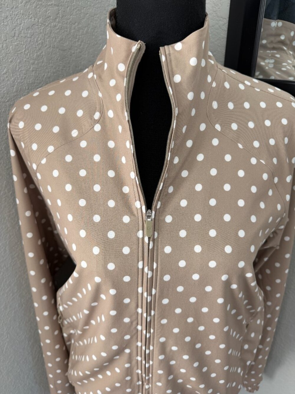 LULULEMON Adapted State Track Jacket Simple White Sheer Oak Polka 6 - Picture 4 of 11
